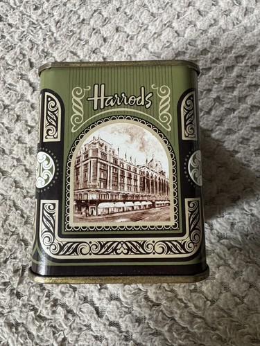 Harrods tea caddy tin with - caddy,