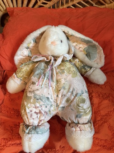 Large vintage floral bunny - vintage,