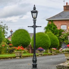 2m Black Cast Iron Harrogate Lamp Post & Lantern Set