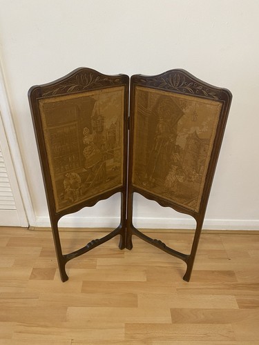Antique wooden folding screen - wooden,
