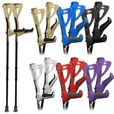 FDI Ergotech Comfort Grip Adjustable Collapsible Handle Elbow Cuff Crutches Pair
