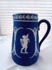 Dudson English Dark Blue & White Jasperware Pitcher circa 1907 16cms