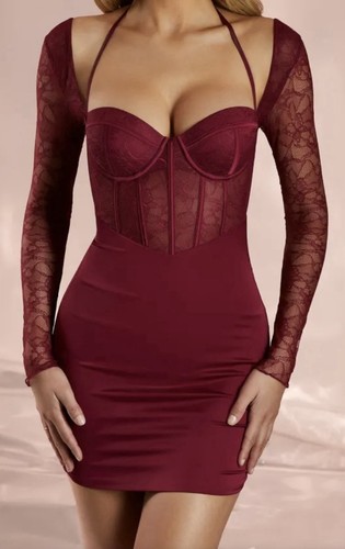Polly wine burgundy lace - burgundy,
