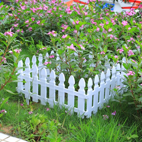 White plastic garden lawn - plastic,