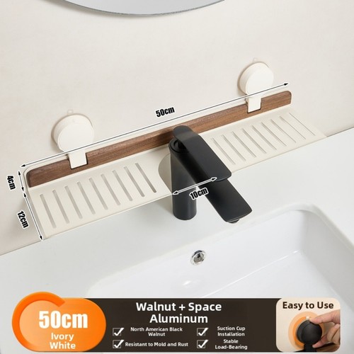 Walnut wood bathroom - bathroom, storage