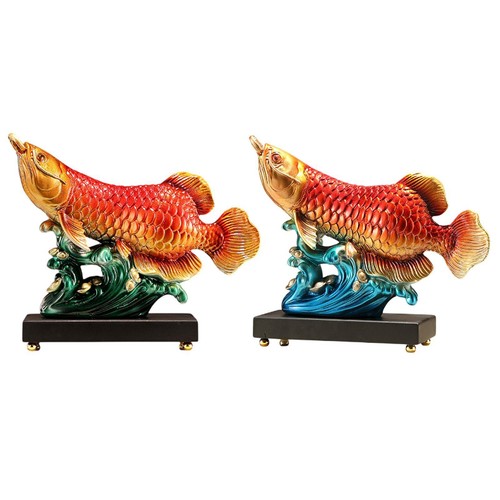 Arowana fish statue tabletop - statue,