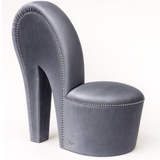 High Heel Shoe Chair With Animal Print Fabric