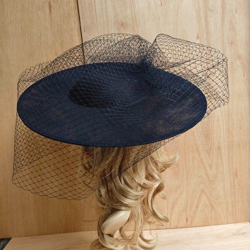 Navy blue veil veiling - navy, wide