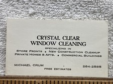 Vintage Business Card Crystal Clear Window Cleaning Michael Crum San Diego ?