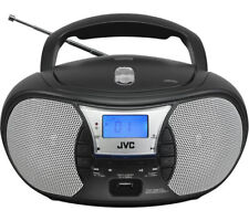 JVC BOOMBOX PORTABLE FM RADIO MAINS OR BATTERY USB PORT AUX IN BLACK RD-D222B