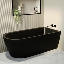 Matt Black Freestanding Single Ended Right Hand Corner Bath 1650 x 8 AMARH1650MB
