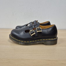 Dr Martens Polley 12916 Mary Jane Black Leather Buckle Shoes Size Uk 5 Eu 38