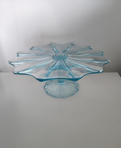 Art deco blue glass cake - deco,