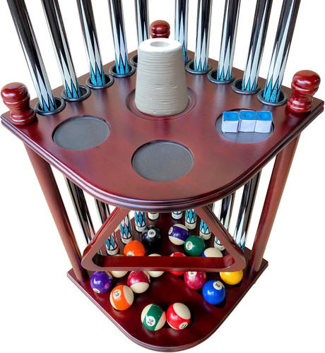 Pool cue rack floor stand - pool,