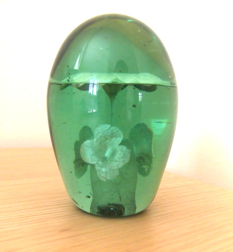 Antique 19th green glass - green,