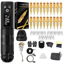 Wireless Tattoo Machine Kit Rotary Pen Tattoo Cartridge Needles Set For Beginner