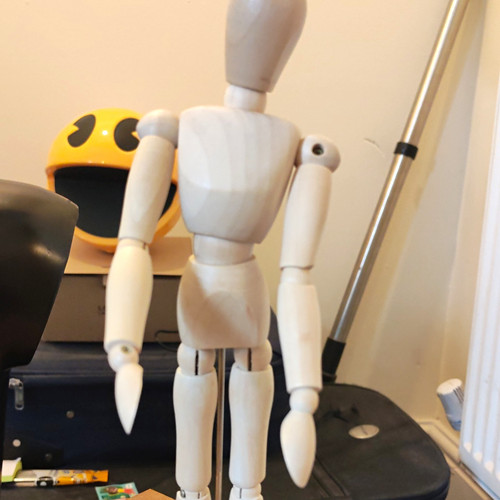 Poseable wooden artist drawing - poseable,