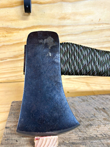Old stamped axe - , on