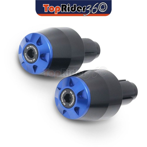 Blue cnc bar end sliders - end,