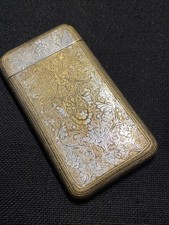 Beautiful Victorian Antique Visiting Card Case Stunning Engraving 80mm See Pics