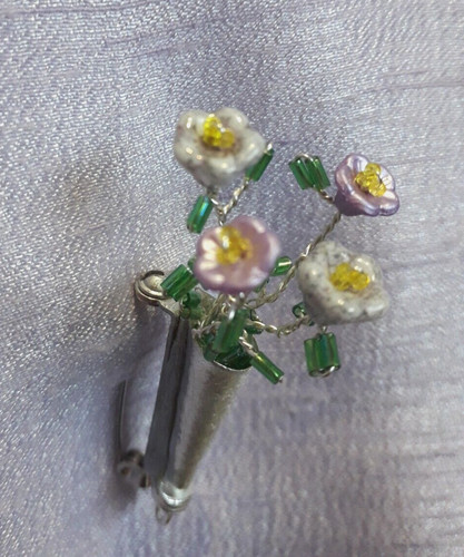 Posy brooch lavender flower - brooch,