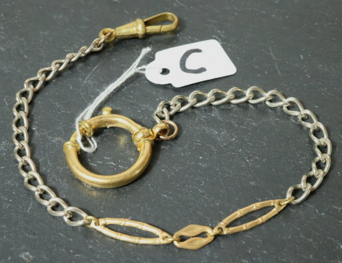 Old bicolor pocket watch chain - watch,