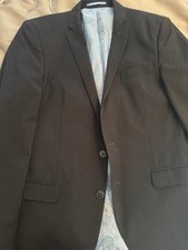 Mens black Tessutu Marzotto 3 piece suit 42" Jacket and waistcoat, 34" trouser