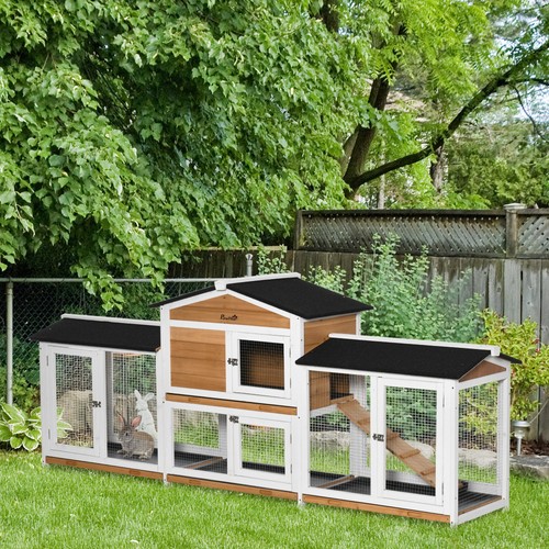 Wooden rabbit hutch w - wooden,