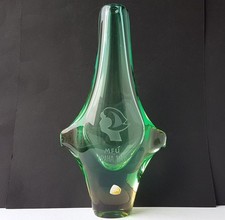 Massive Glass Vase Prague 1976 Jirina Zertova? Original Label around 1976 L979