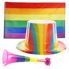 PRIDE FLAG HAT + VUVUZELA