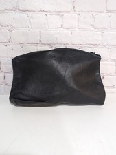 BAGGU Large Black Leather Clutch Bag Women's Designer Handbag Purse NWOT