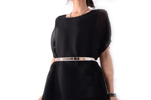 White elastic obi waist - white,
