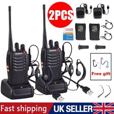 2x Baofeng BF-88E 400-470MHz Walkie Talkie Long Range Two Way Radio + Earpiece