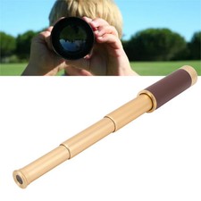 Monocular Telescope Collapsible Brass PU Retro 25x30 Zoomable Pirate Monocul New
