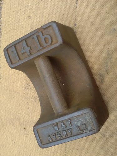Vintage 14lb cast iron weight - 14lb,