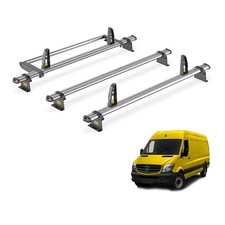 Mercedes Sprinter Roof Rack (2006-18) High Roof 3x Bars & Roller Van Guard Trade