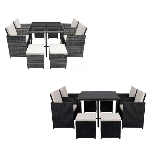 Rattan garden dining - garden, table