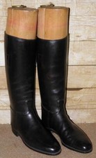 Maxwell English Made Black Leather Riding Boots & Wooden Trees UK Size 8
