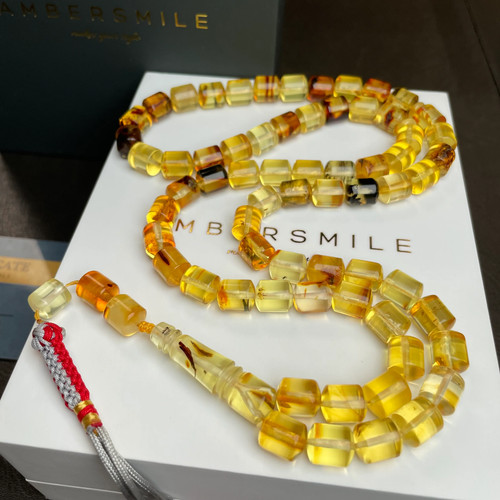 Lemon amber misbaha tasbih - amber, 66