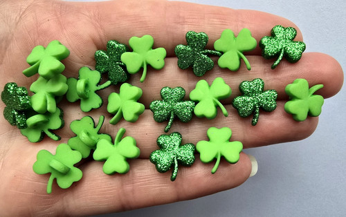 Craft buttons tiny shamrocks - tiny,