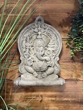 STONE GARDEN LARGE GANESH GANESHA BUDDHA WALL PLAQUE NATURAL ORNAMENT