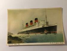Vintage Maritime Postcard "Queen Mary" Cunard White Star Line Unposted