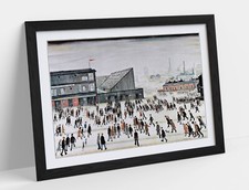 LS LOWRY, GOING TO THE MATCH- FRAMED WALL ARTWORK PICTURE POSTER PRINT