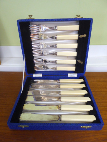 Vintage x12 silver plated epns - silver,