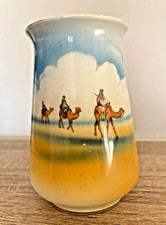 1920s Egyptian Revival Falcon Ware English Pottery Pyramid - Small Vase 4.5"