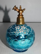 ANTIQUE ENAMELED PERFUME BOTTLE ATOMIZER