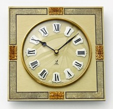 Vintage 23cm Jaz Wall Clock - Retro French Mid Century Ornate Gold Metal Gift