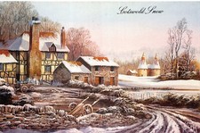 KEVIN PLATT PAINTINGS COTSWOLD SNOW TOPOGRAPHICAL POSTCARD UNUSED V GD MINT