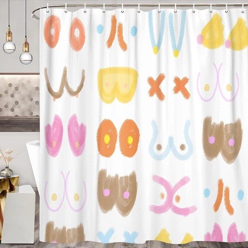 Funny boobs shower curtain - funny,