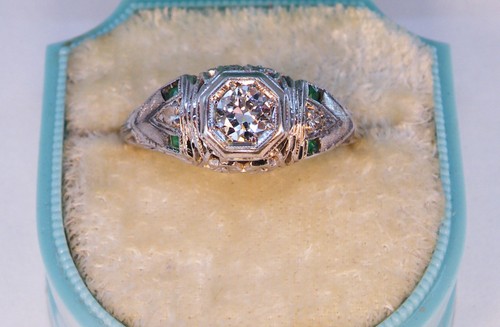 14k art deco old euro - art,